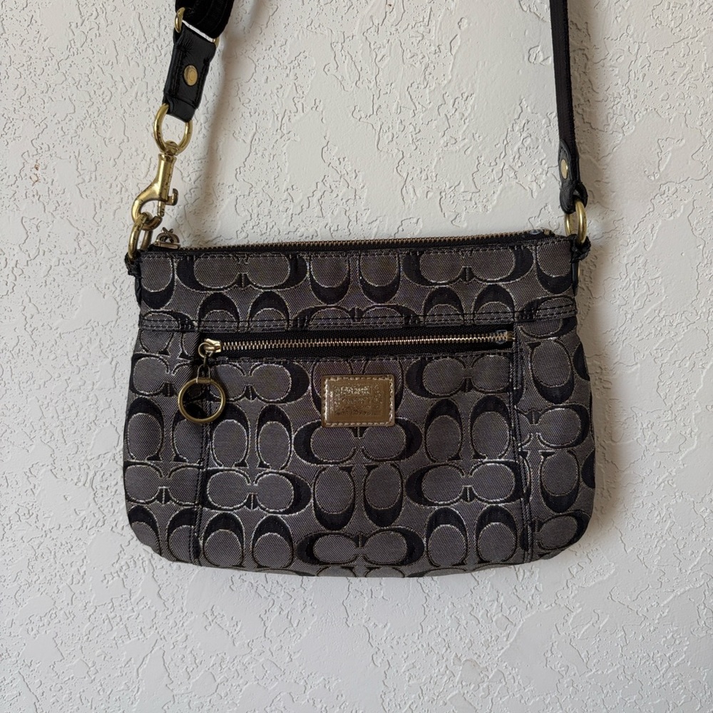 Coach Poppy Black and Gold Crossbody - Picture 8 of 10